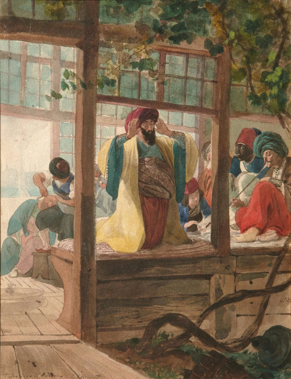 Una bottega di barbiere, ca. 1849